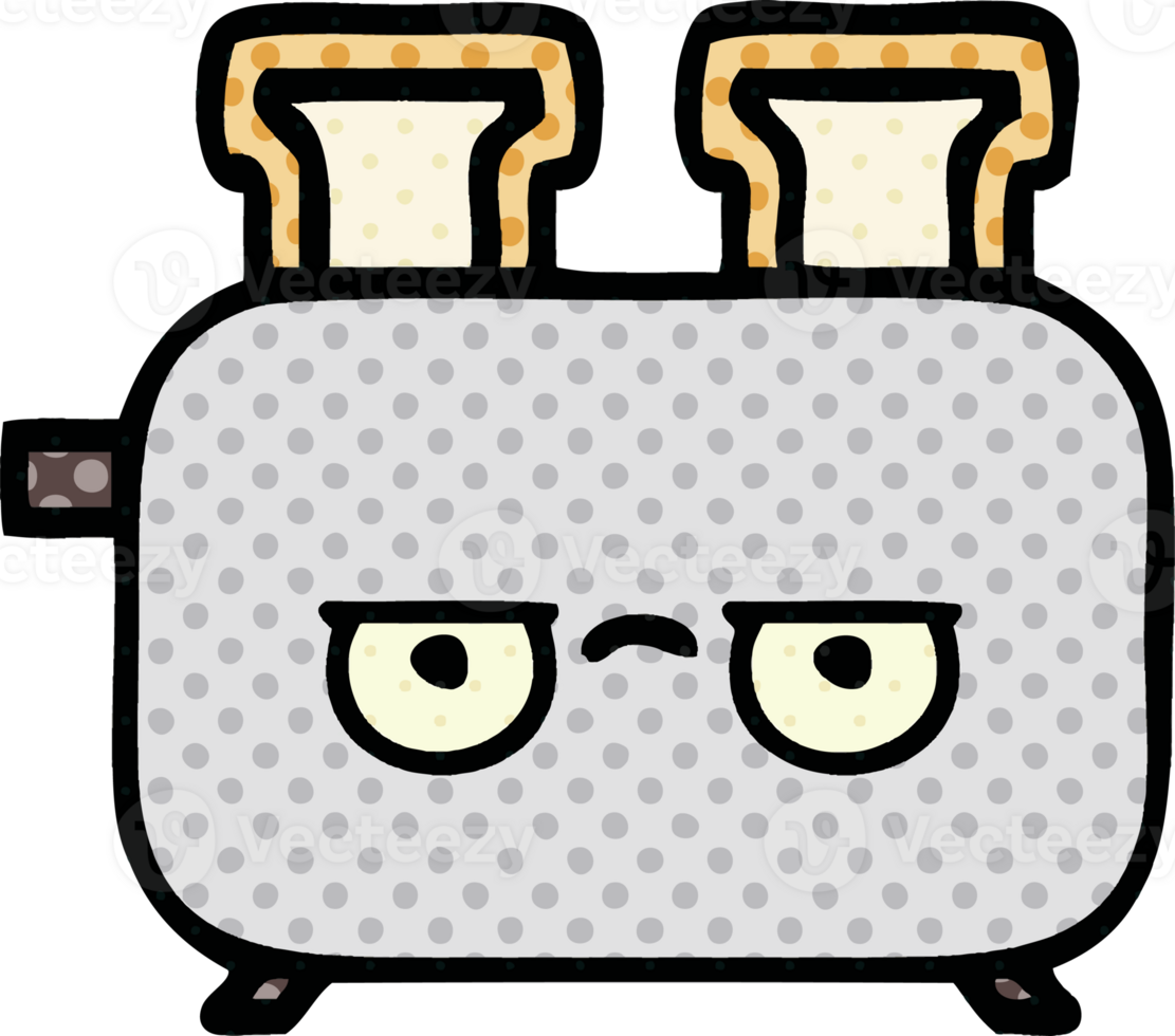 comic book style cartoon of a of a toaster png