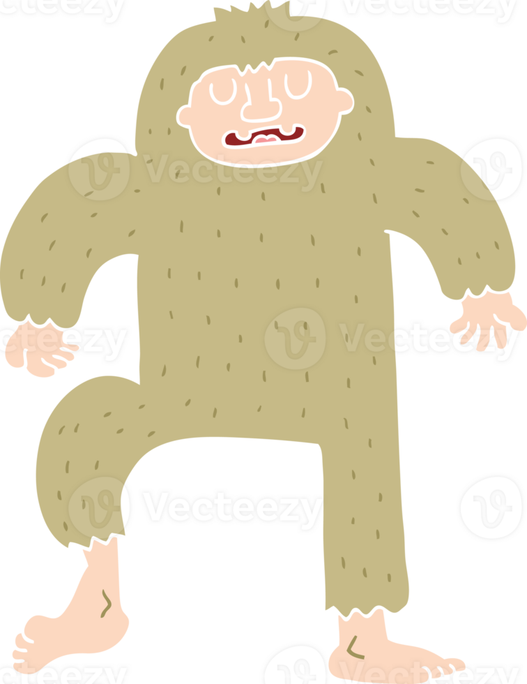 flat color style cartoon bigfoot png