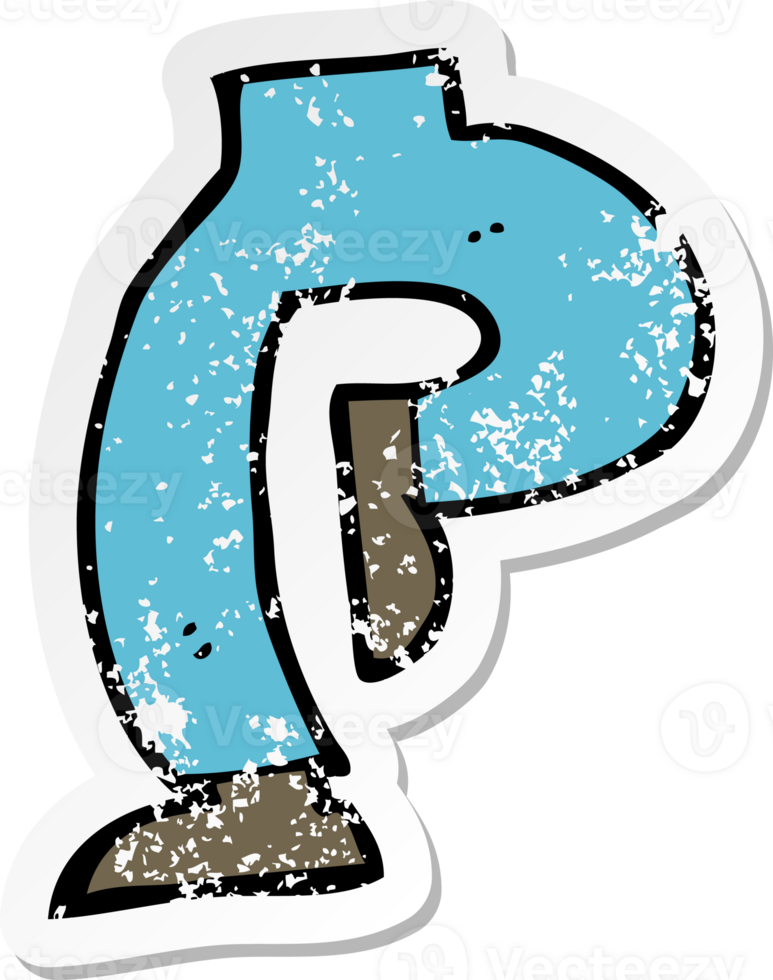 retro distressed sticker of a cartoon legs png