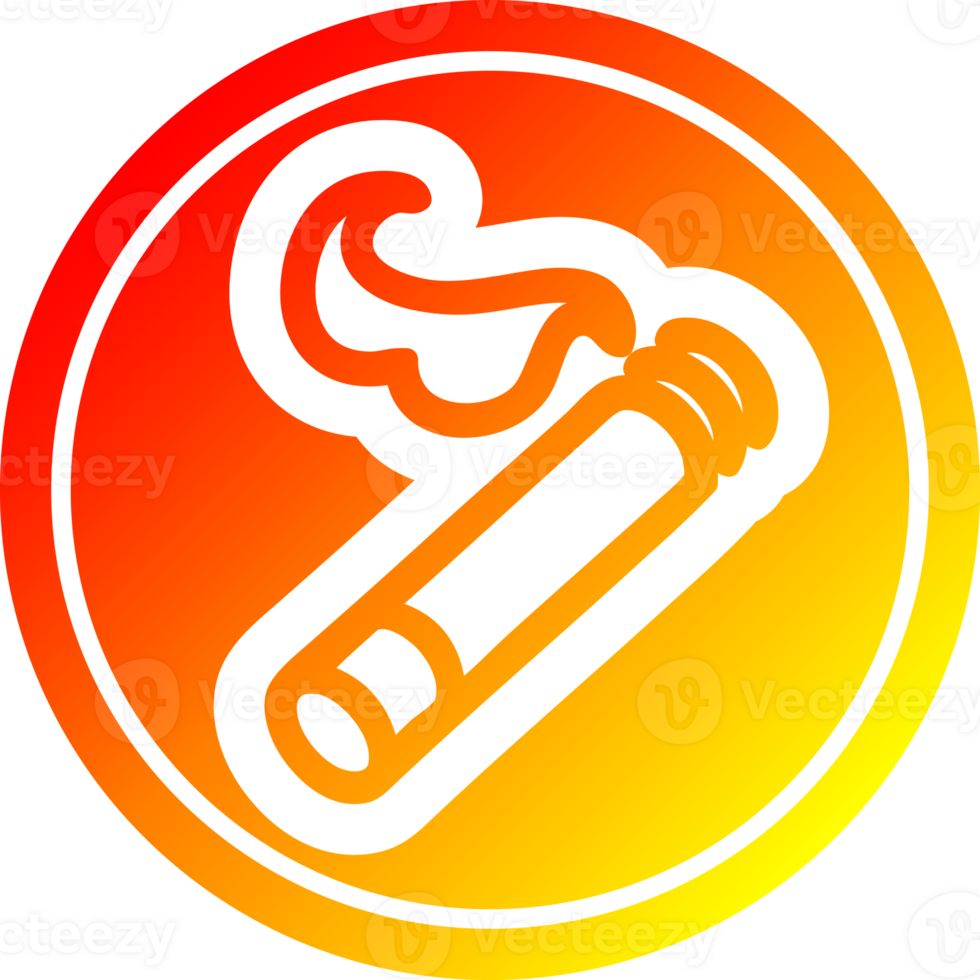 lit cigarette circular icon with warm gradient finish png