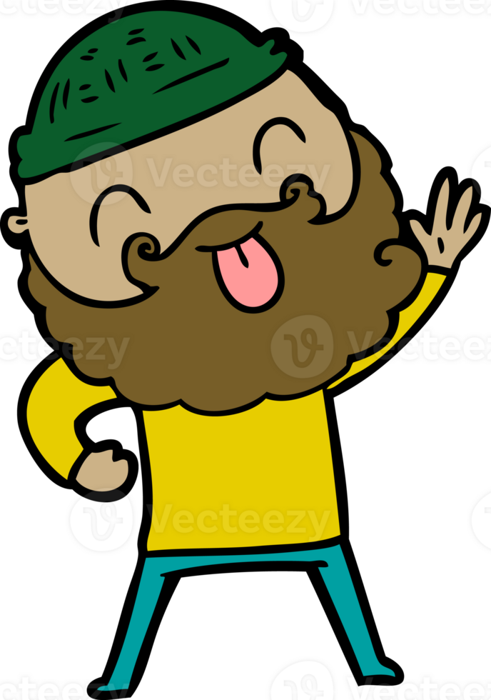 man with beard sticking out tongue png
