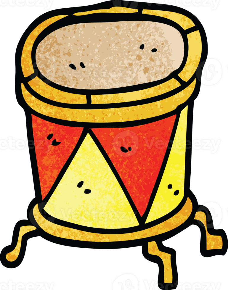 cartoon doodle drum on stand png