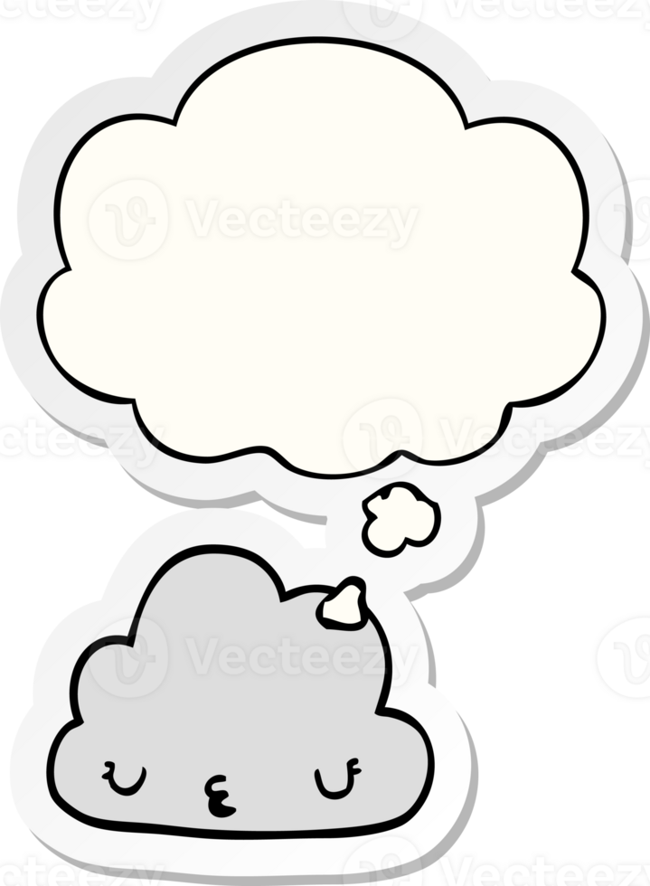 süß Karikatur Wolke mit habe gedacht Blase wie ein gedruckt Aufkleber png