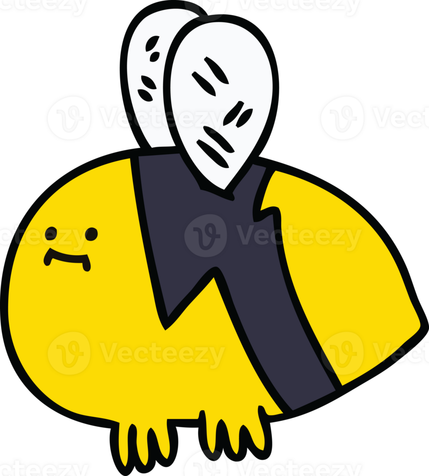 hand drawn quirky cartoon bumblebee png
