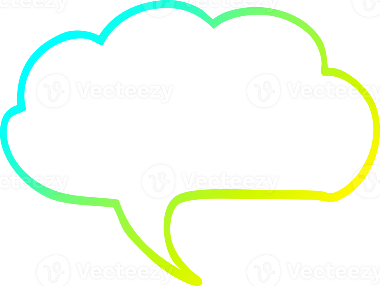 cold gradient line drawing of a cartoon expression bubble png