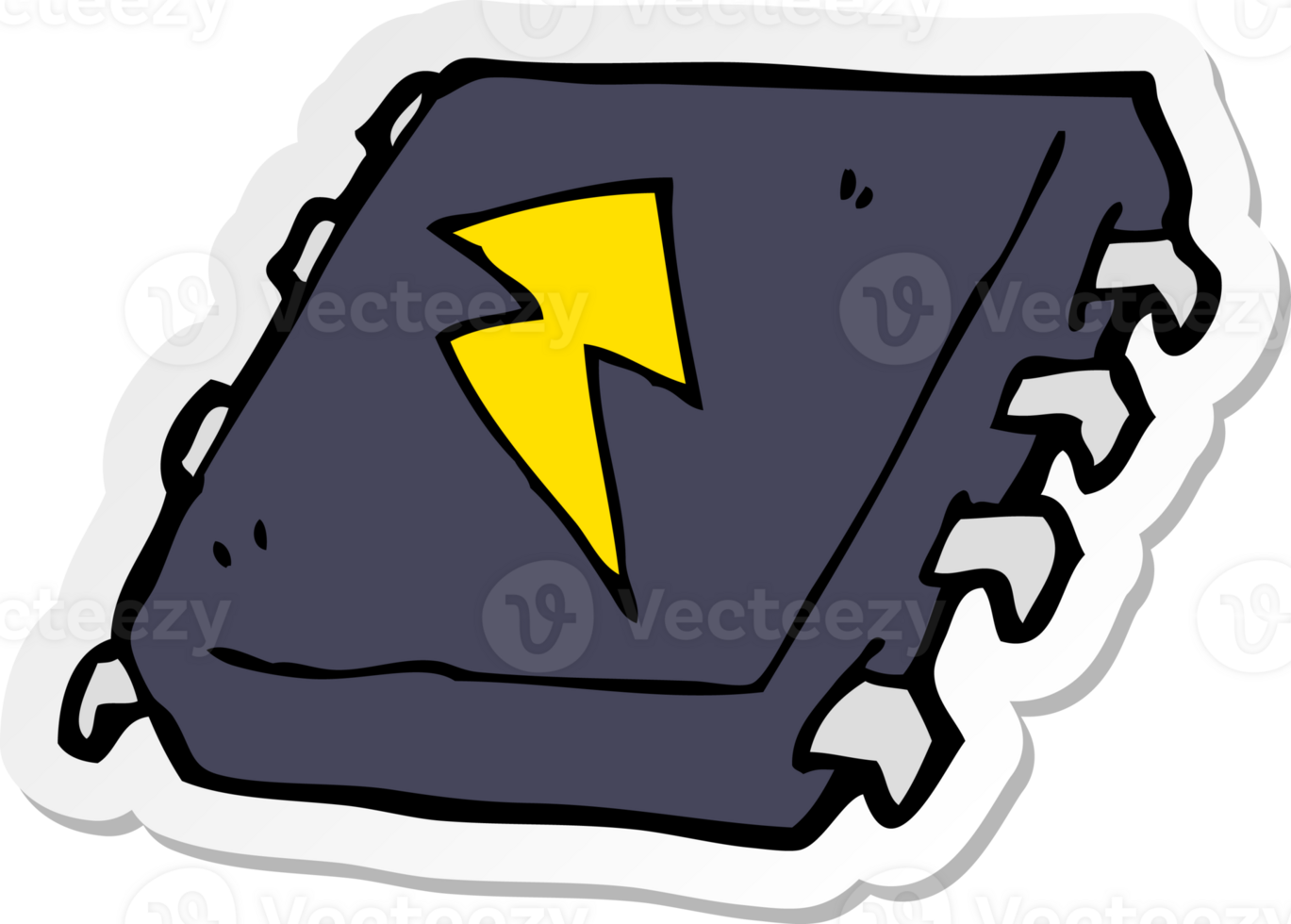 sticker of a cartoon computer chip png