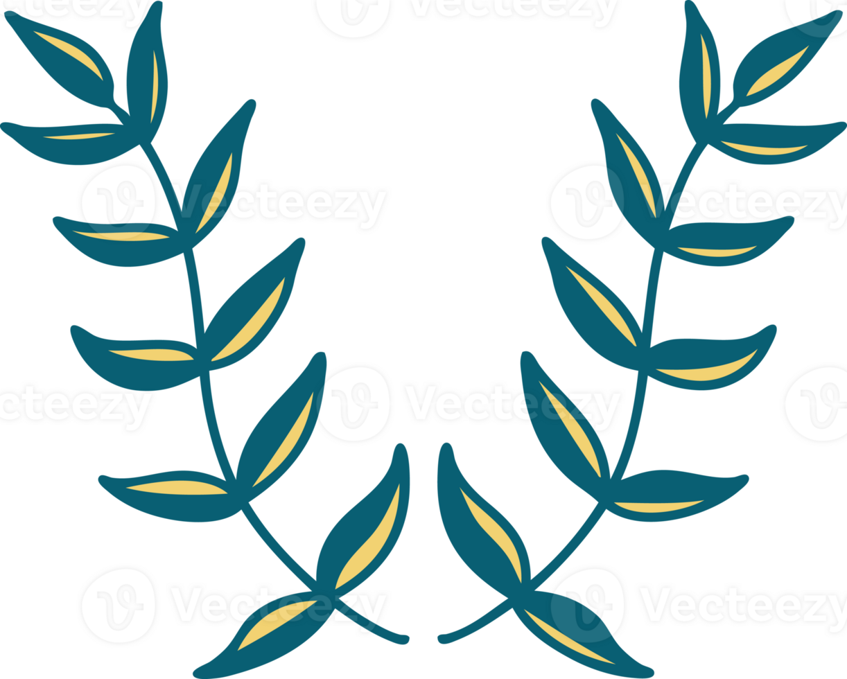 iconic tattoo style image of a laurel png