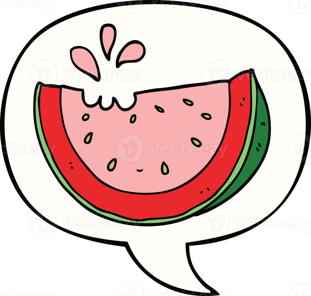 cartoon watermelon with speech bubble png
