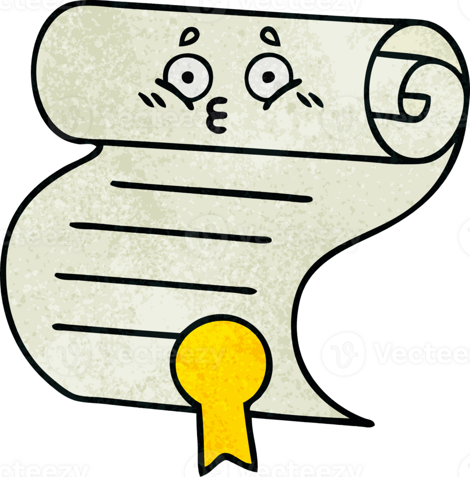 retro grunge texture cartoon of a contract png