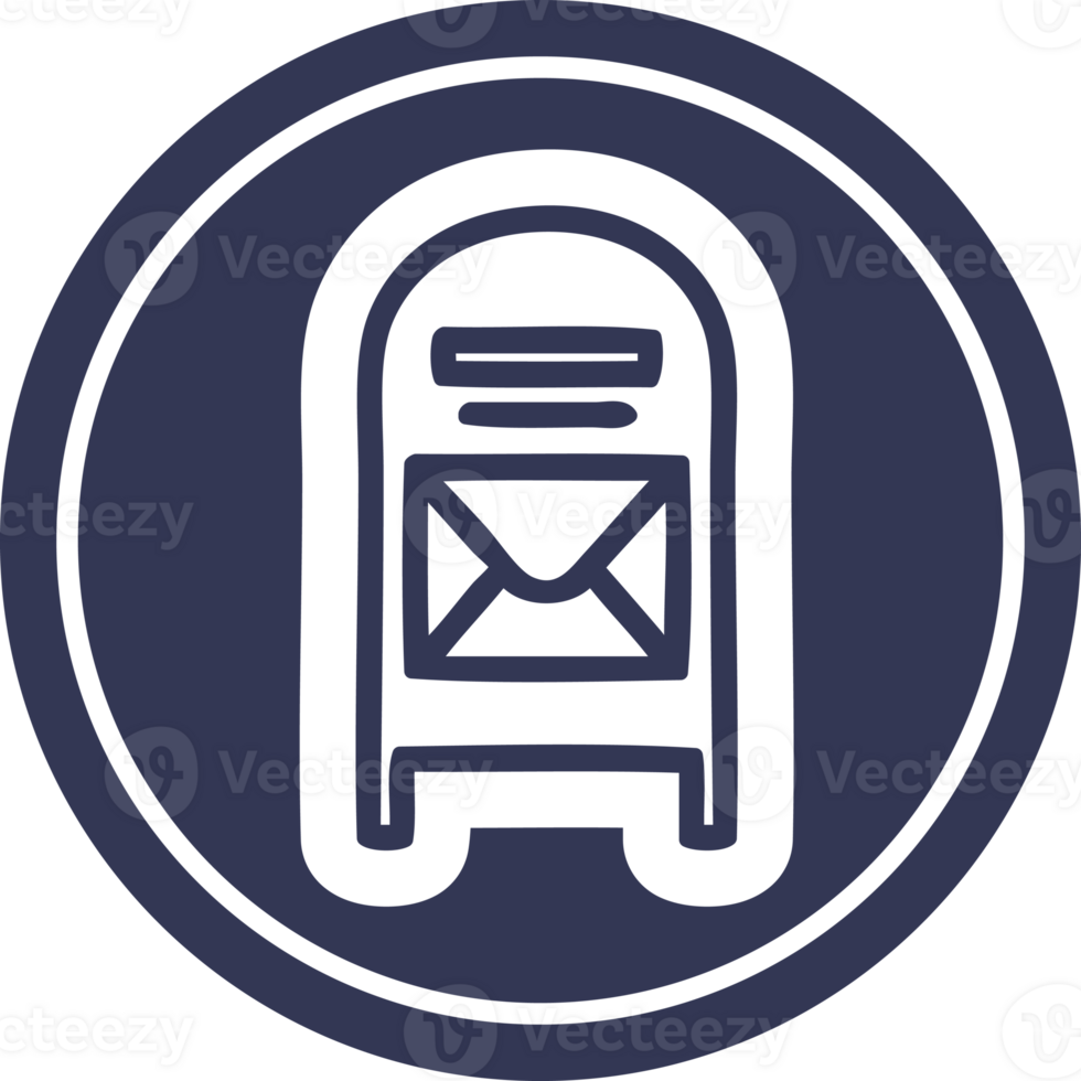 post låda cirkulär ikon symbol png