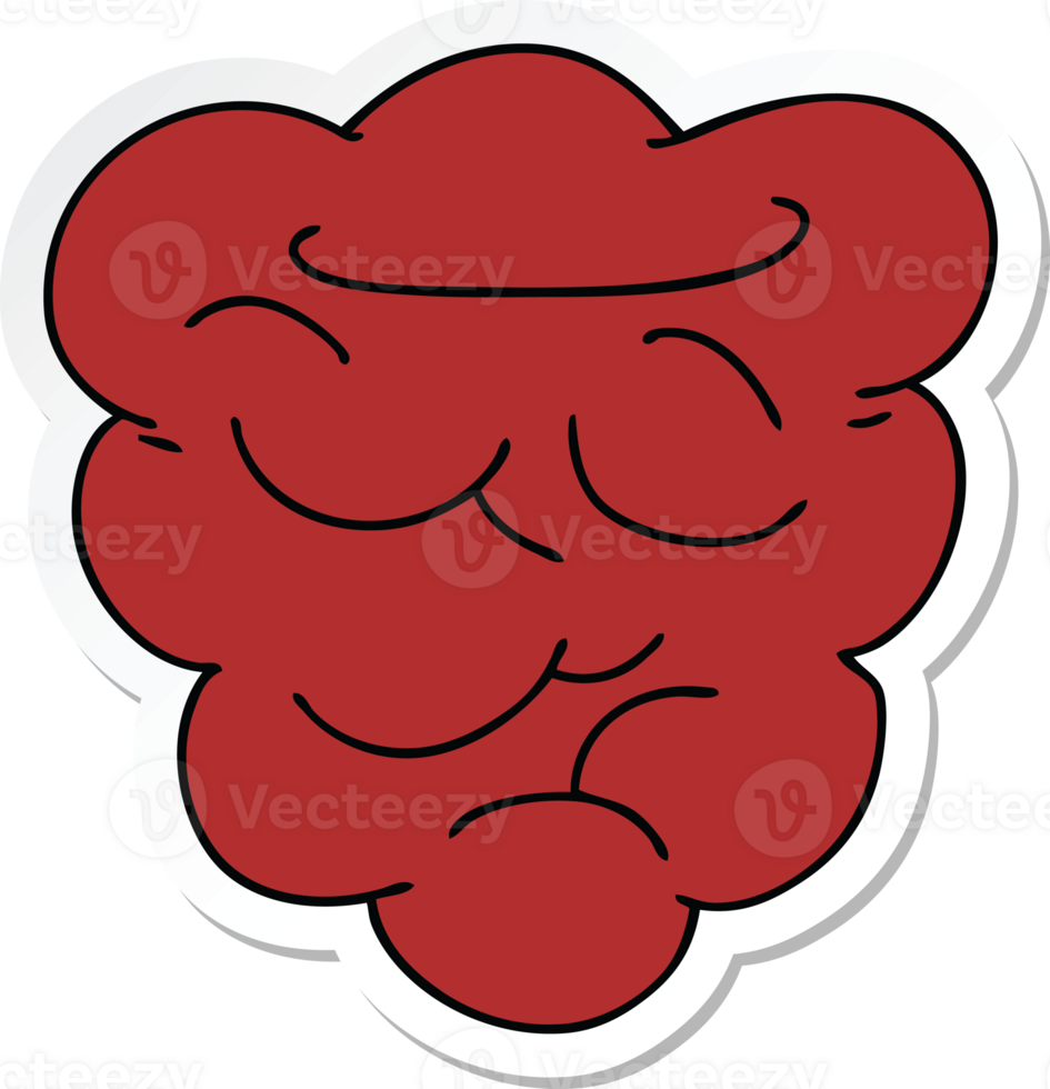 sticker of a quirky hand drawn cartoon raspberry png