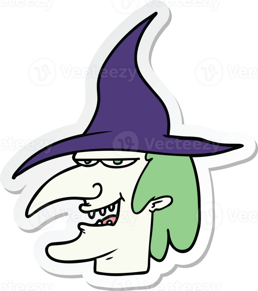 sticker of a cartoon witch png