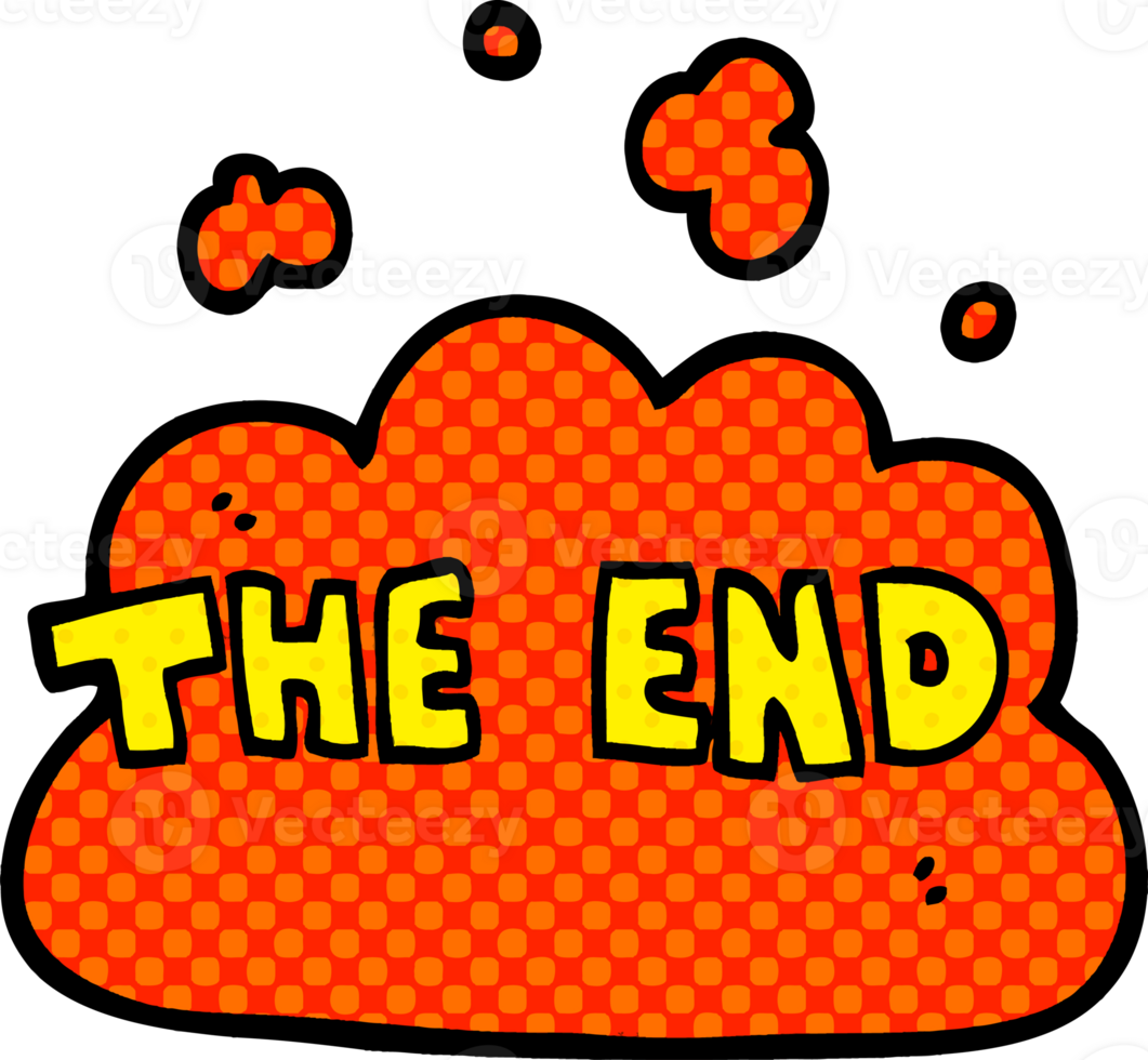 cartoon doodle the end font png