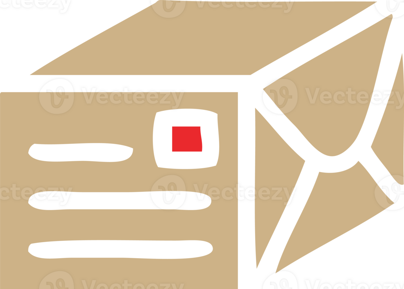 flat color retro cartoon of a paper parcel png