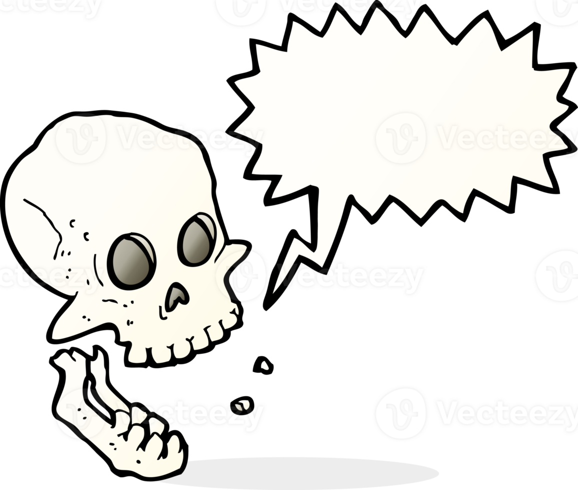 cartoon laughing skull with speech bubble png