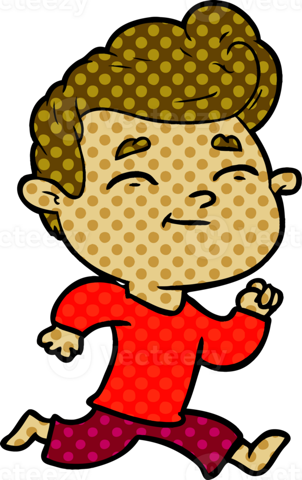 running cartoon man png
