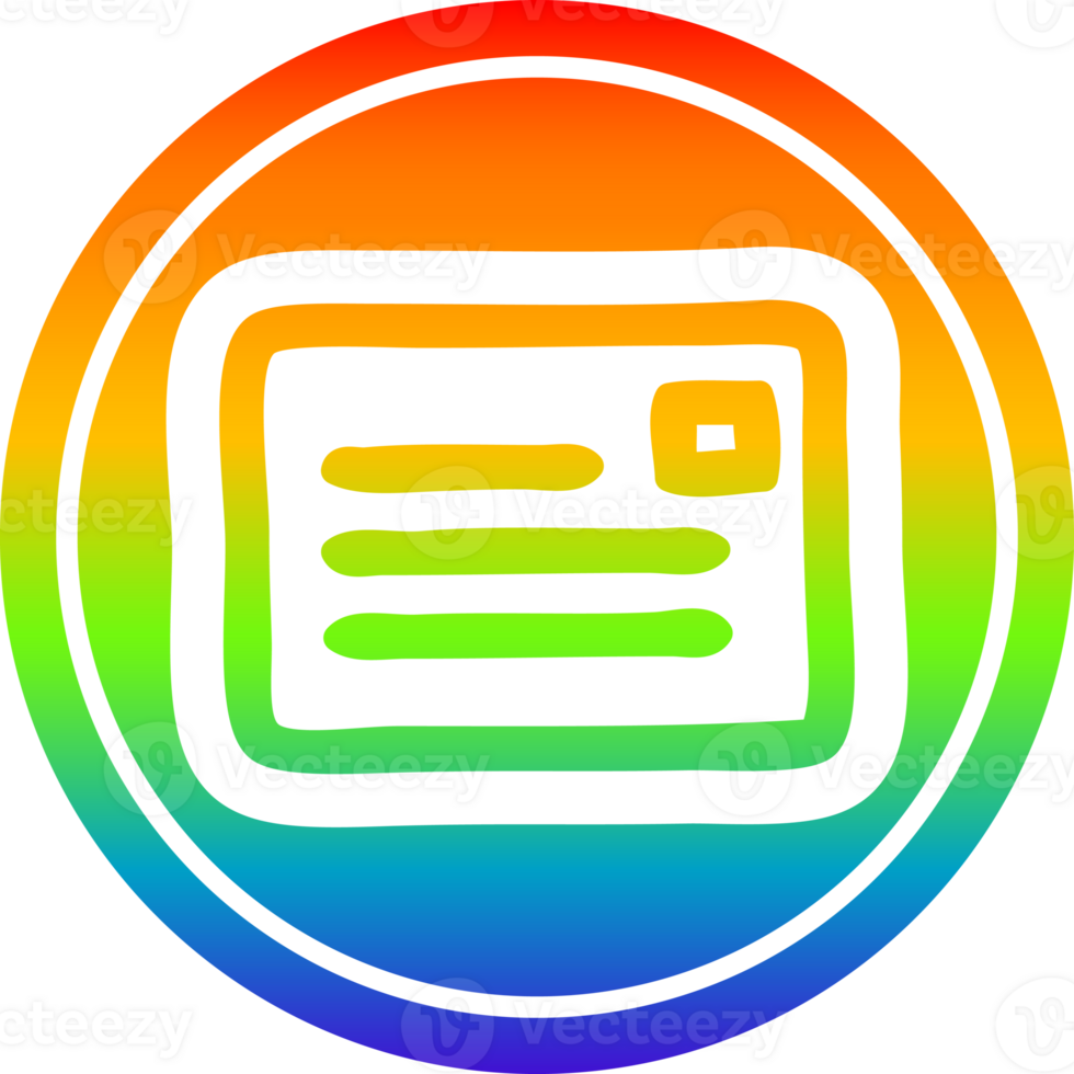 envelope letter circular icon with rainbow gradient finish png