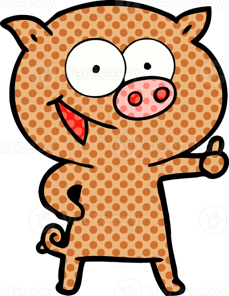 cheerful pig cartoon png