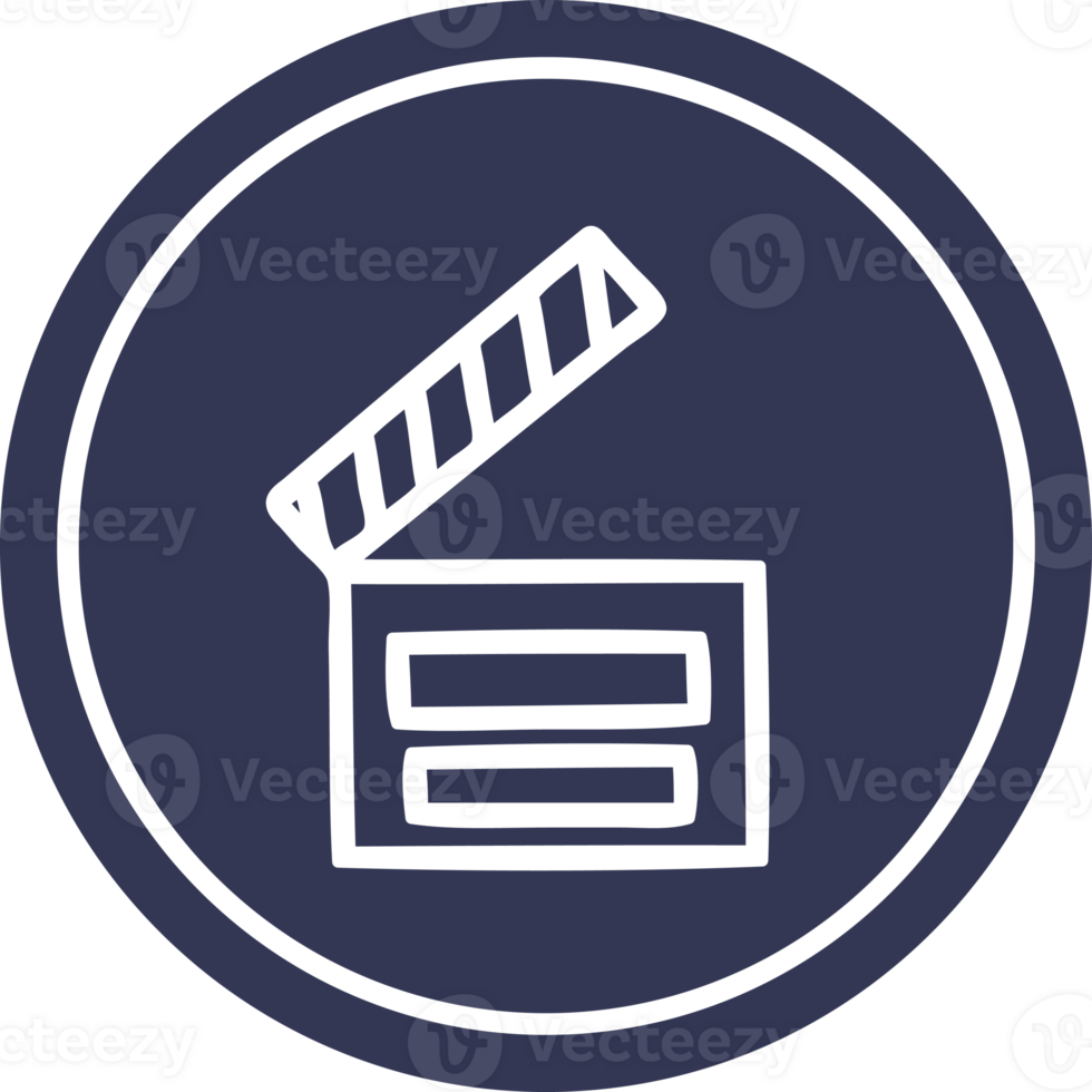 movie clapper board circular icon symbol png