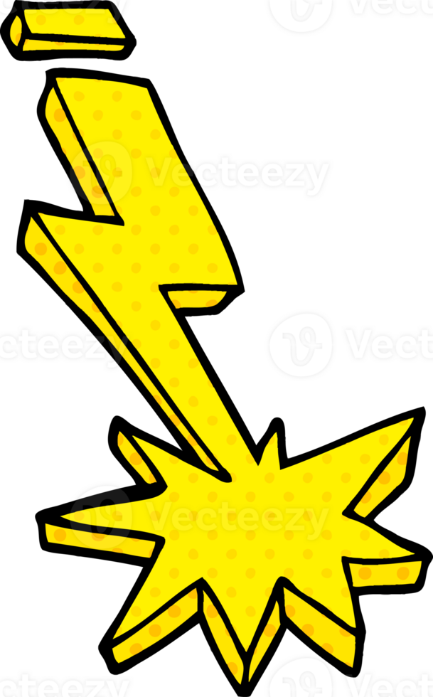 cartoon doodle thunder bolt png
