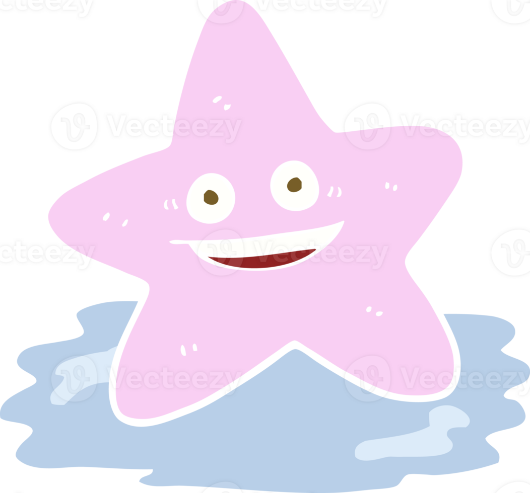 flat color illustration of starfish png