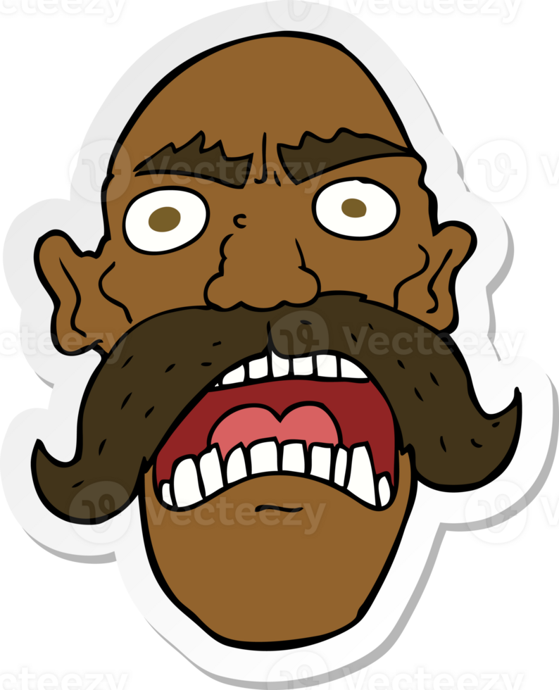 sticker of a cartoon angry old man png
