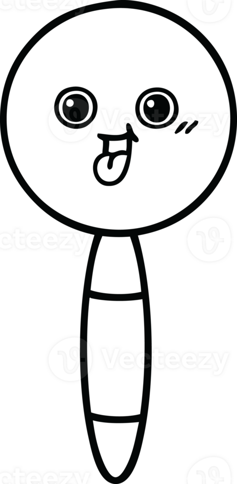 line drawing cartoon of a magnifying glass png