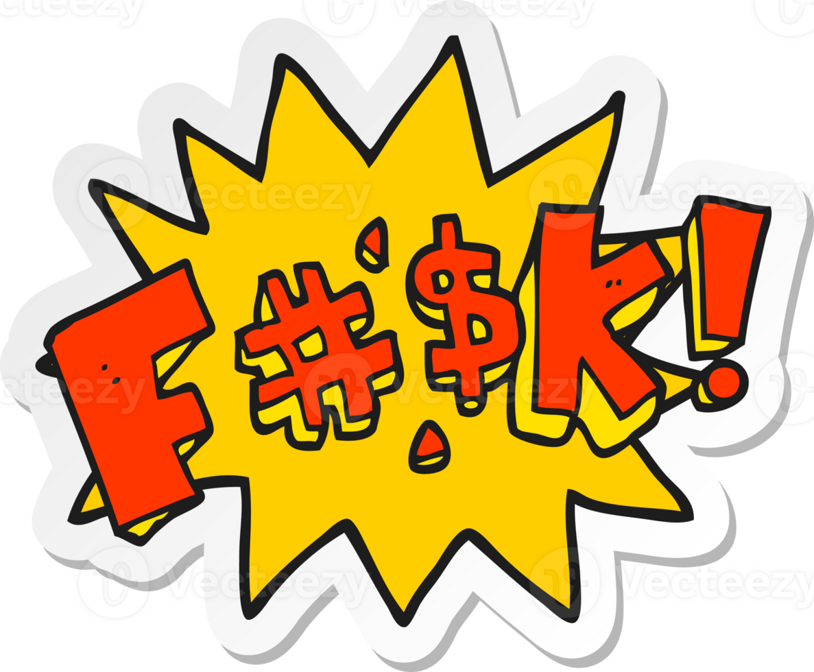 sticker of a cartoon swearword png