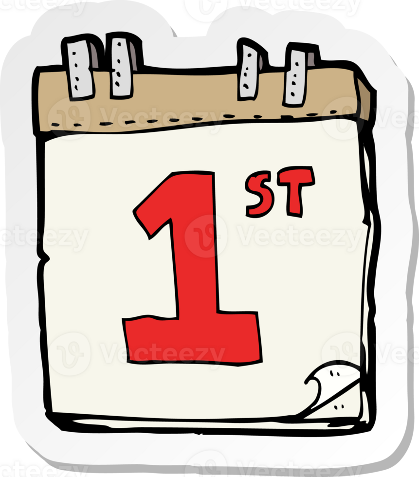 sticker of a cartoon calendar png