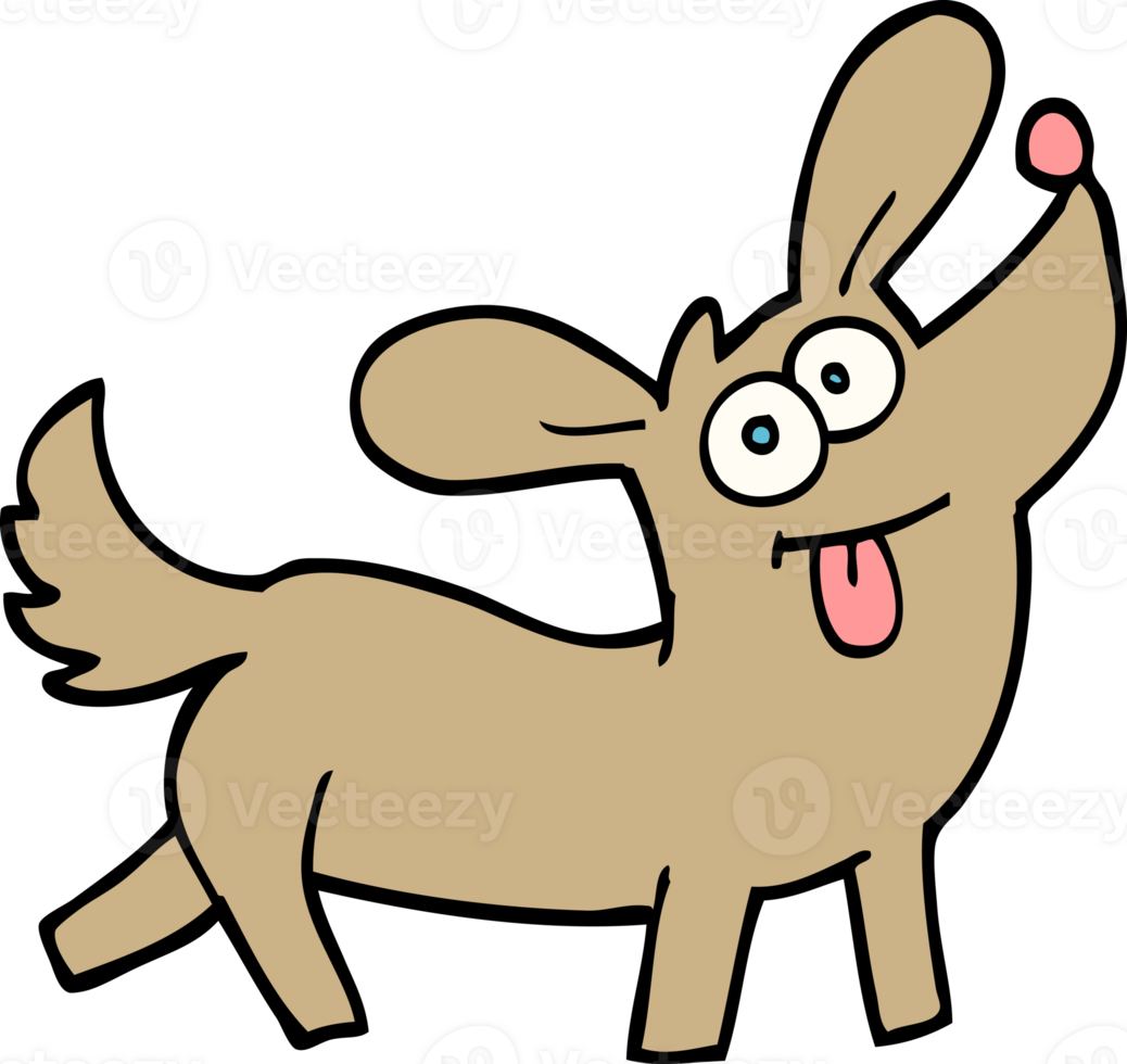 hand drawn doodle style cartoon happy dog png