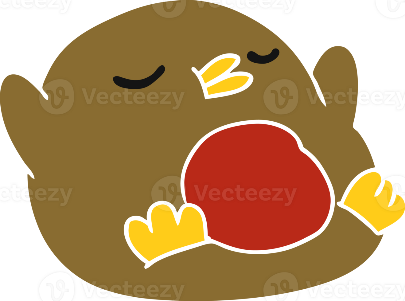 hand drawn cartoon cute kawaii red robin 45026836 PNG