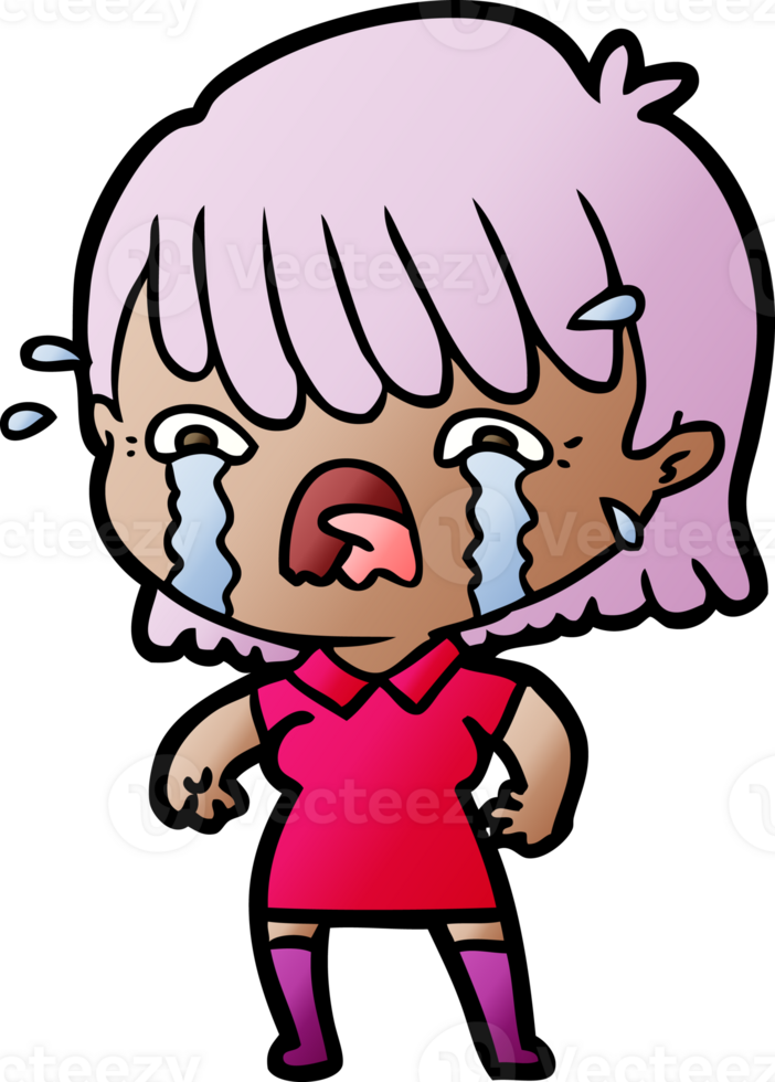 cartoon girl crying png