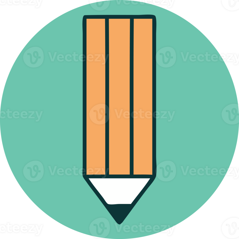 iconic tattoo style image of a pencil png