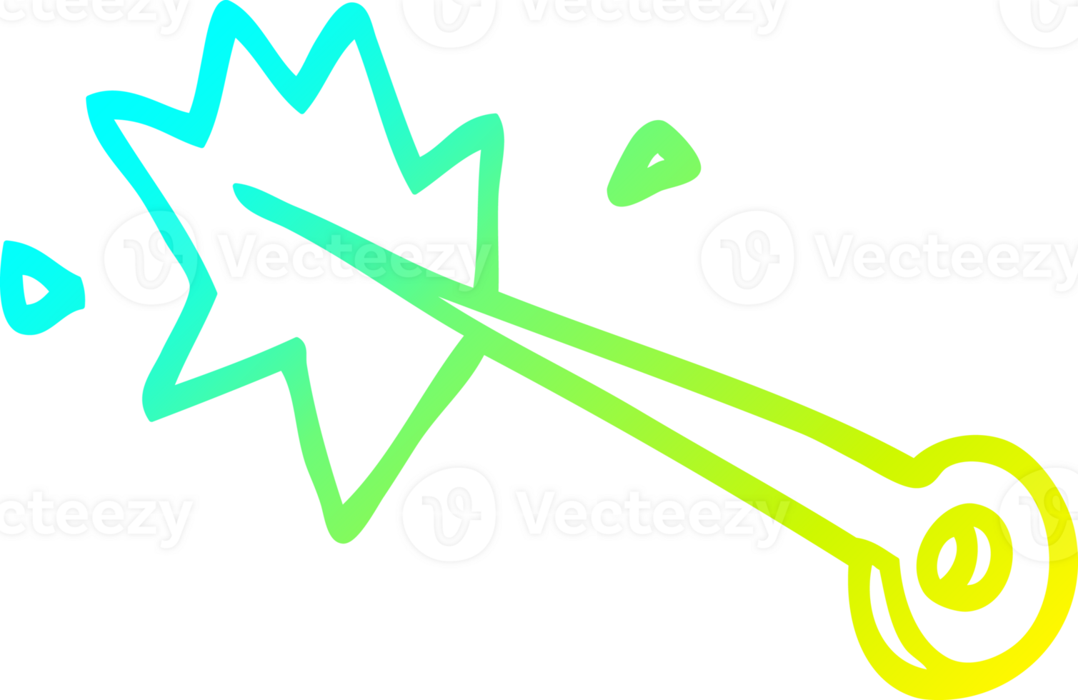 cold gradient line drawing of a cartoon sewing needle png
