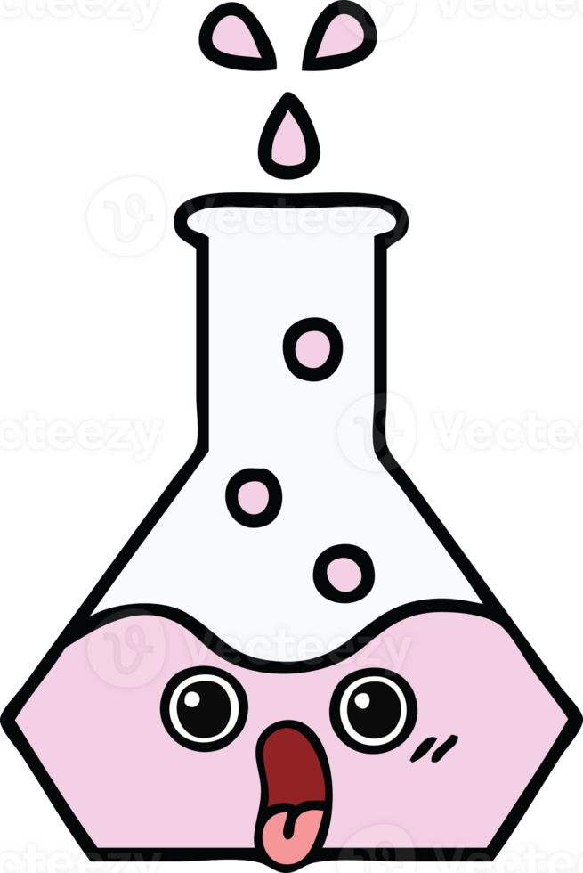 cute cartoon of a science beaker png