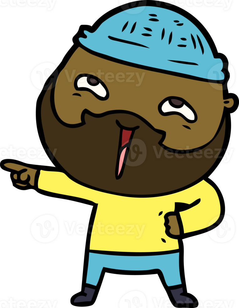 cartoon happy bearded man png