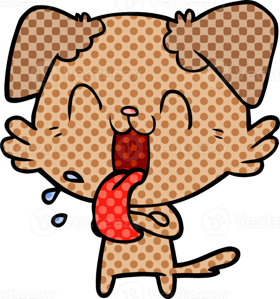 cartoon panting dog png