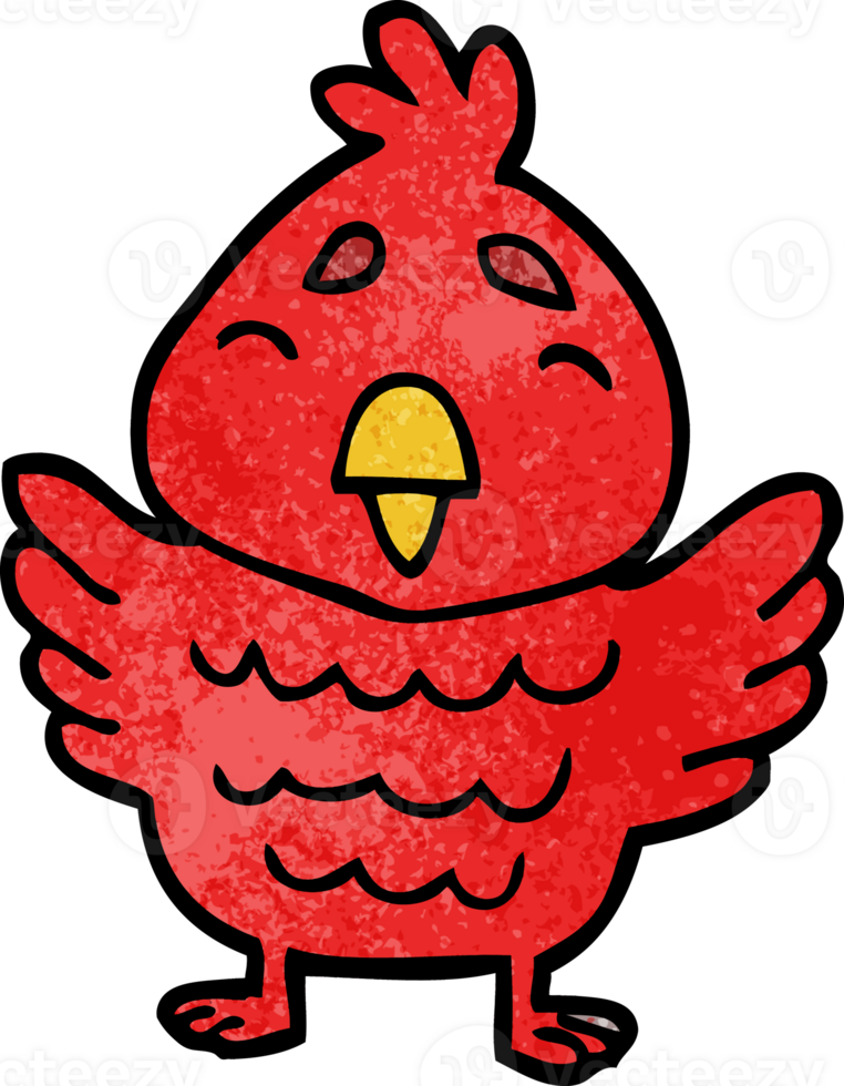 cartoon doodle red bird png