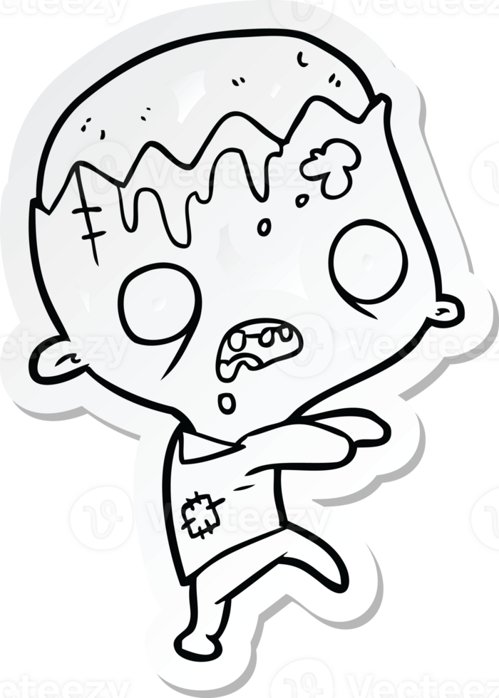 sticker of a cartoon zombie png