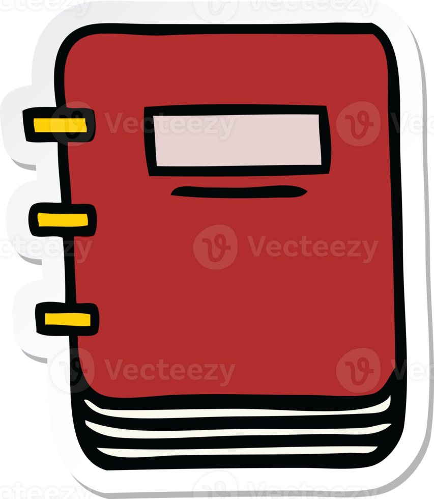 sticker of a cute cartoon note book png