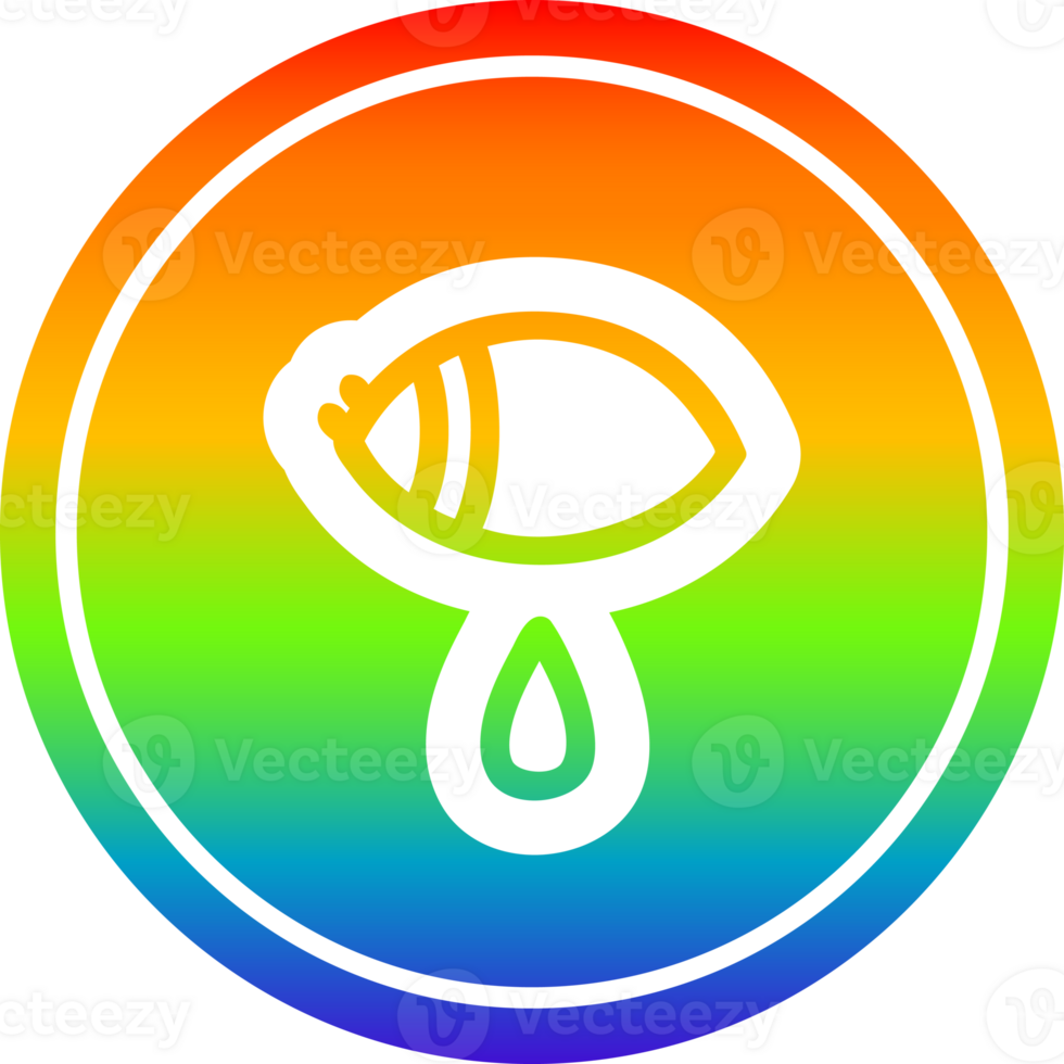 crying eye circular icon with rainbow gradient finish png