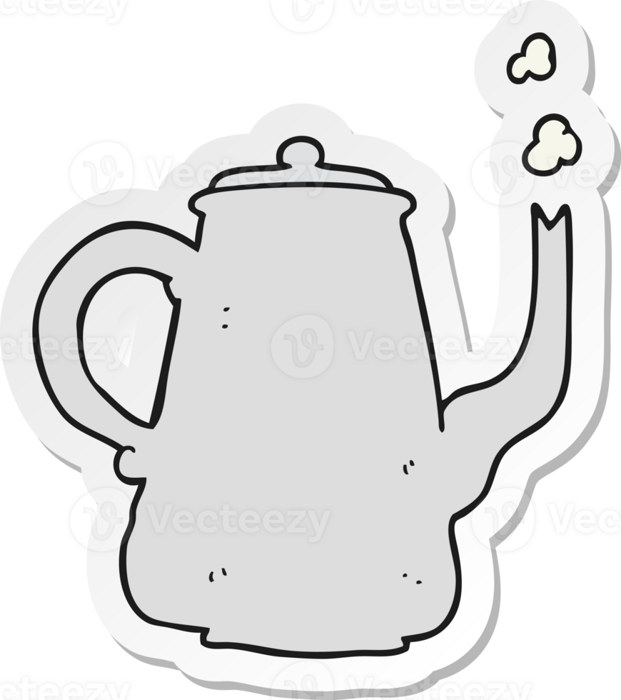 sticker of a cartoon coffee pot png