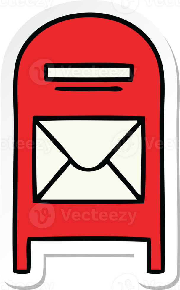 sticker of a cute cartoon mail box png