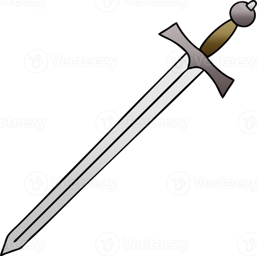 gradient shaded quirky cartoon sword png