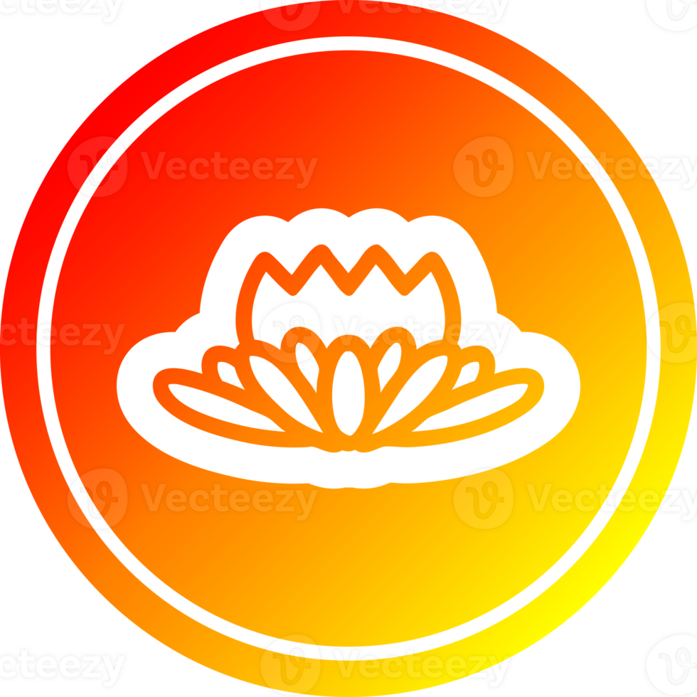 lotus flower circular icon with warm gradient finish png