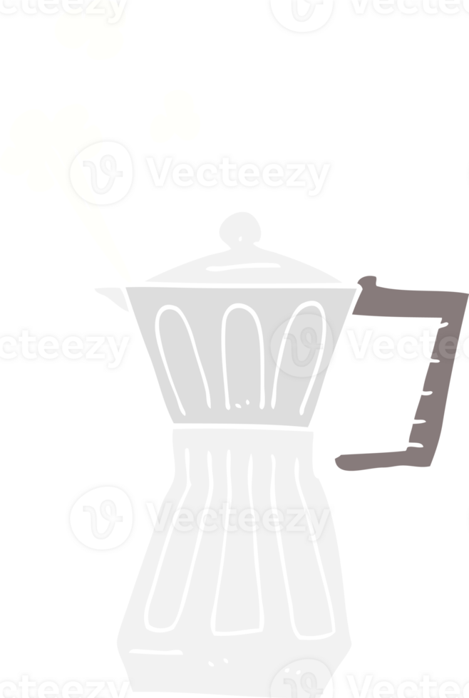flat color illustration of espresso stovetop maker png