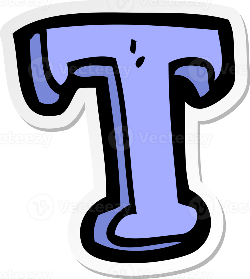 sticker of a cartoon letter T png