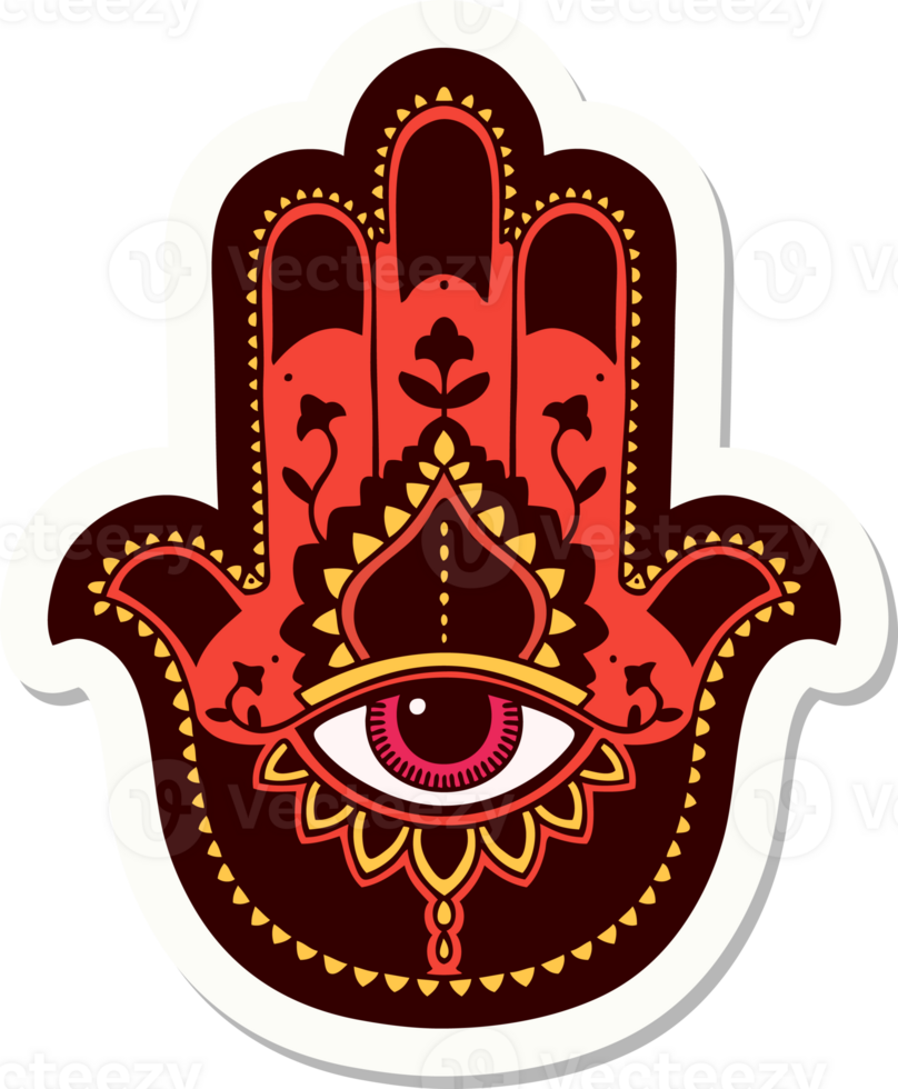 sticker of tattoo in traditional style of a hamza png