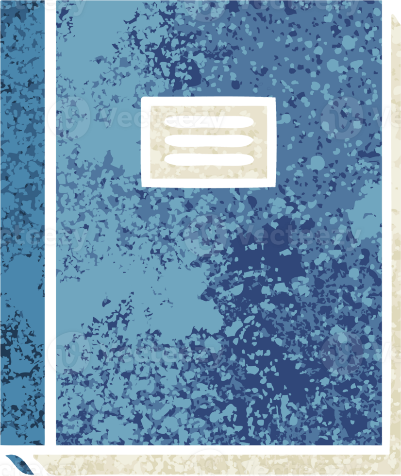 retro illustration style cartoon of a study book png