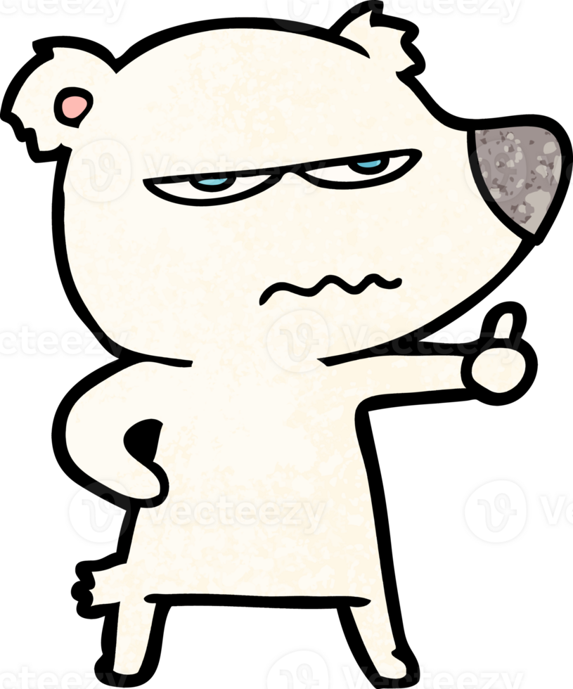angry bear polar cartoon giving thumbs up png
